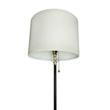 Floor Lamp for Living Room, Modern Standing Lamp with Hanging Drum Shade, Thickened Tall Pole Lamp for Office with Pull Chain and Floor Switch（Crystal）