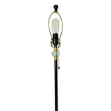 Floor Lamp for Living Room, Modern Standing Lamp with Hanging Drum Shade, Thickened Tall Pole Lamp for Office with Pull Chain and Floor Switch(Crystal)