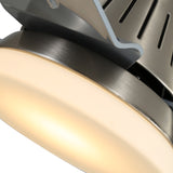 Indoor Ceiling Fan Light Fixtures - FINXIN Satin Nickel Remote LED 52 Ceiling Fans For Bedroom,Living Room,Dining Room Including Motor,3-Blades,Remote Switch