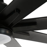FINXIN Indoor Ceiling Fan Light Fixtures Black Remote LED 72 Ceiling Fans For Bedroom,Living Room,Dining Room Including DC Motor,8-Blades,Remote Switch